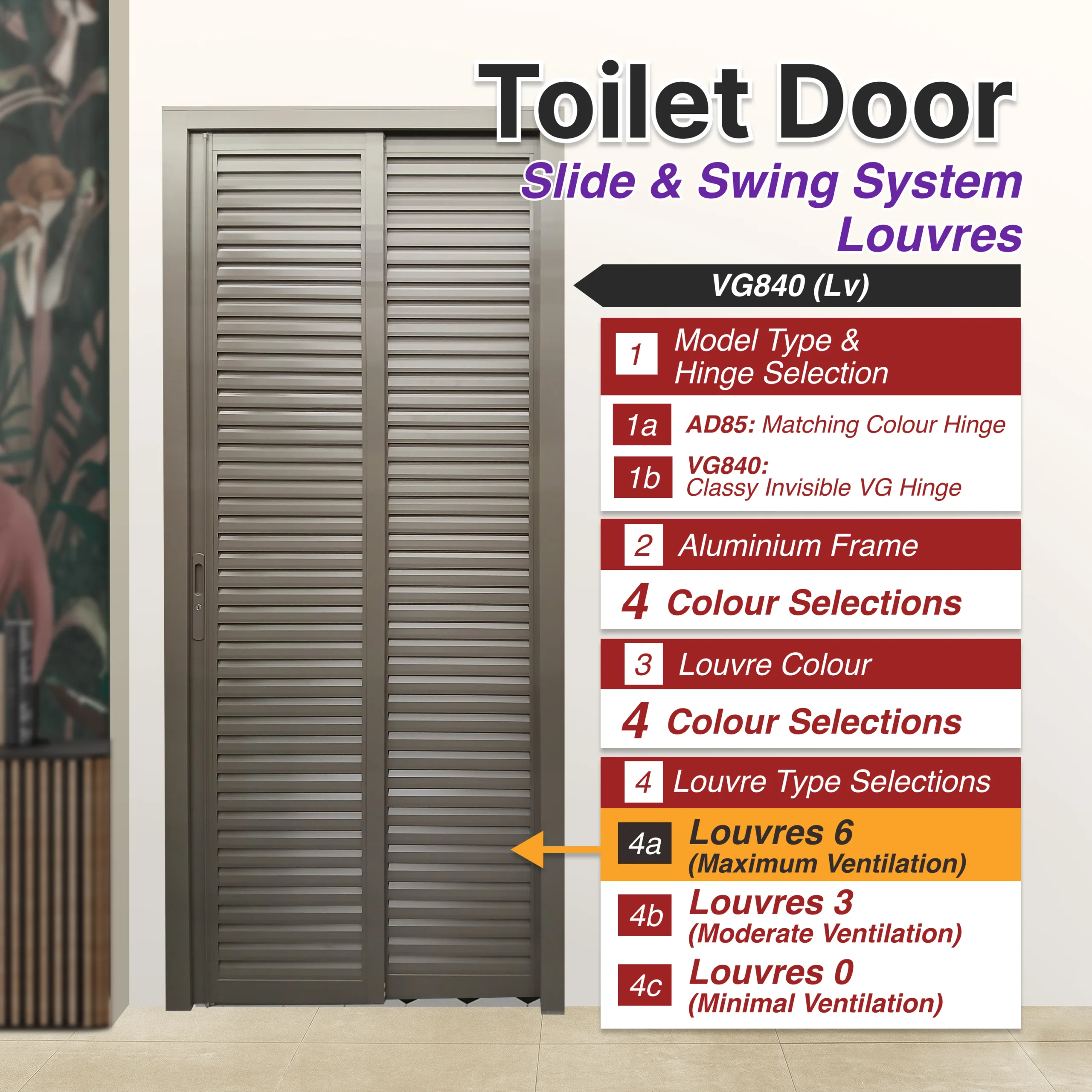AD85 Off White Slide & Swing Door with No Design AD85 Off White 2 Panel Slide & Swing Door featuring a marble-like glassy material with no visible design