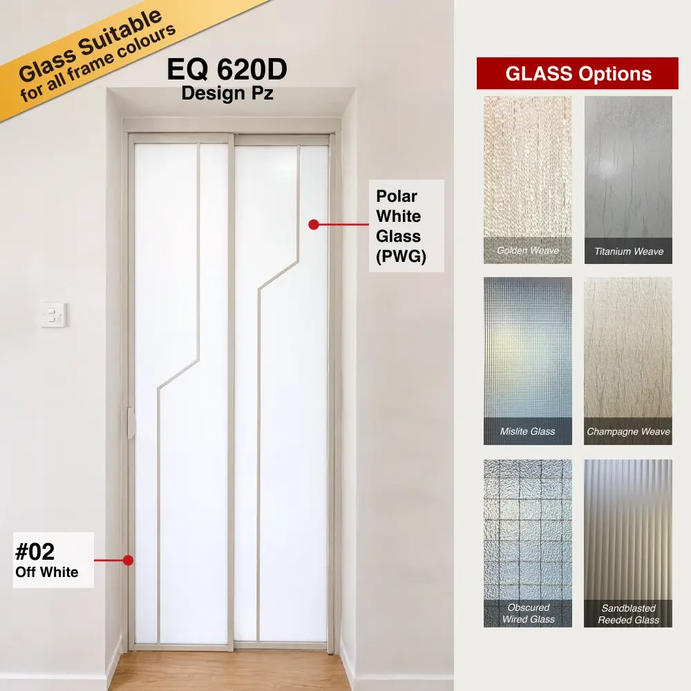 Paper Bark Slide & Swing Door 5.0 Big Reeded Glass for Bathroom Paper Bark Pd door 5.0 (SQ620D), Slide & Swing System Slide & Swing Door 5.0 Design Pq Big Reeded Glass for Bathroom