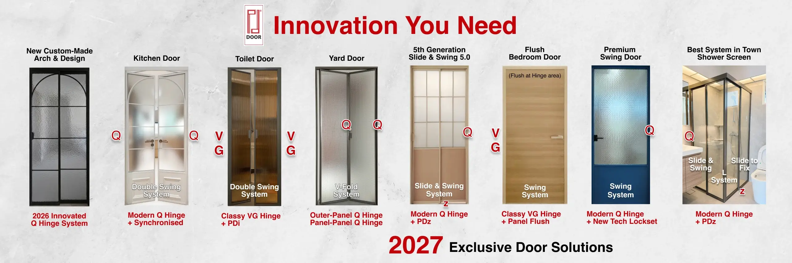 Pd Door 2026 Banner Pd door New Launch in March 2026. 1 Woodlike textured Sliding Door N System and 2 New Shower Screens, 1 with synchronised sliding panel and 1 with Swivel Swing System