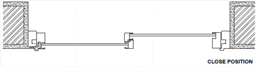 Paper Bark SQ65 Slim Frame Hinge Slide & Swing Door featuring 2 smooth greyish beige panel
