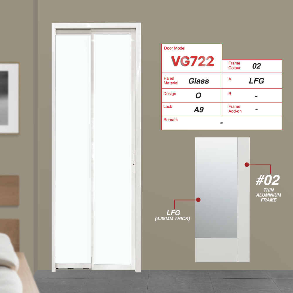 Off White Slide and Swing 4.0: VG722 Slide and Swing Door Design O with Lami Frosted Glass (LFG)