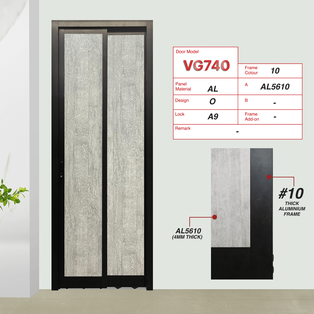 Black Slide and Swing 4.0: VG740 Slide and Swing Door Design O with City Chic (AL5610)