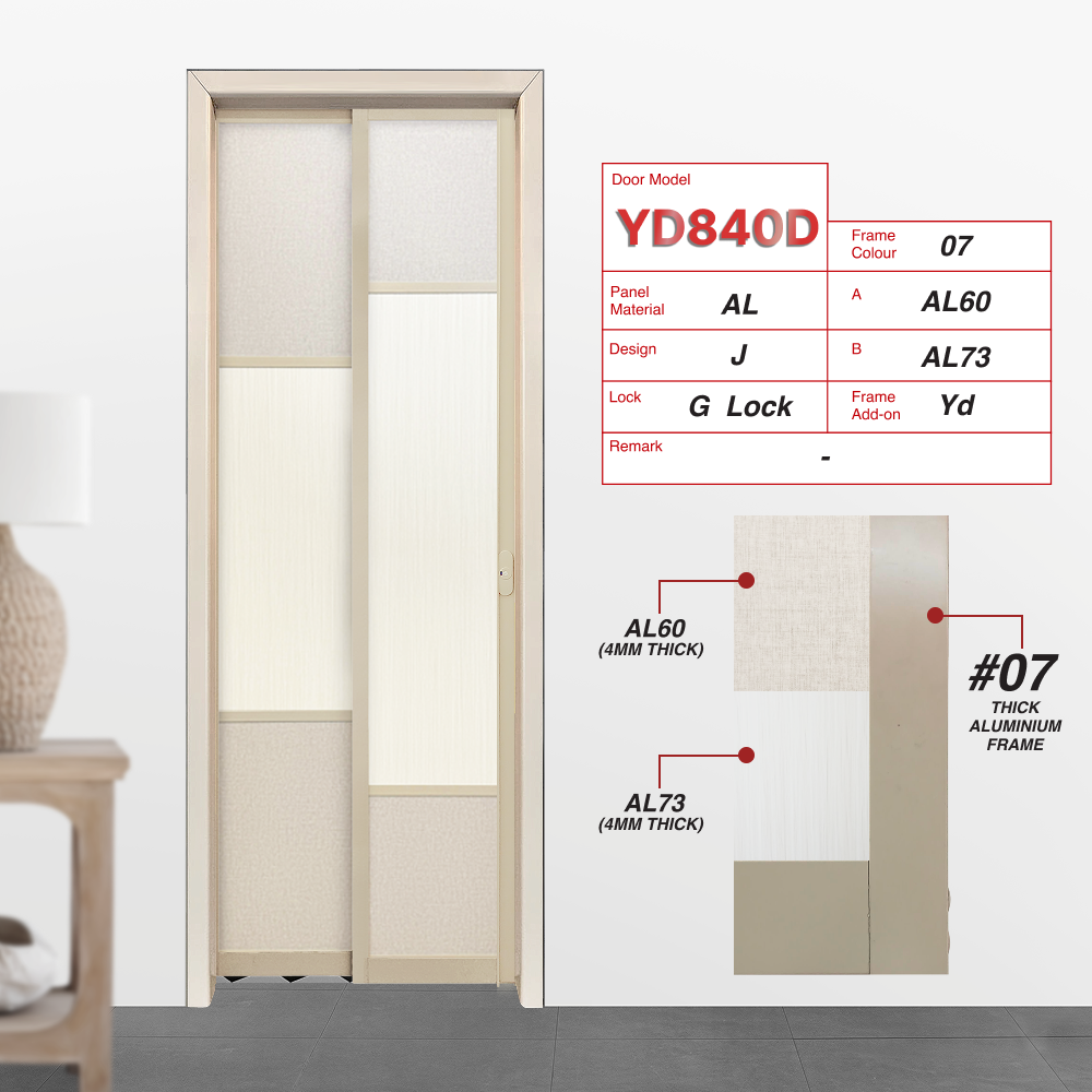 Paper Bark Slide and Swing 4.0: YD840 Slide and Swing Door Design J with White Kaki Cloth (AL60) and Weathered Oak (AL73) 