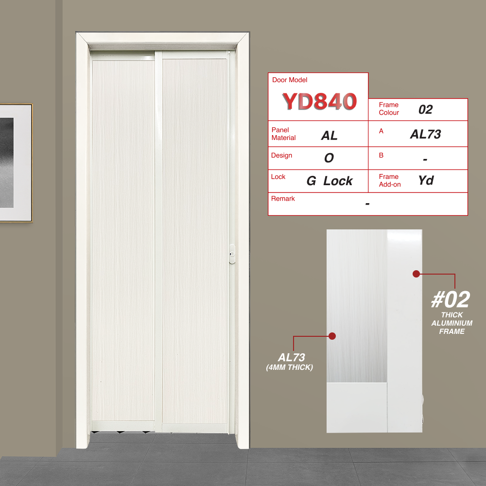 Off White Slide and Swing 4.0: YD840 Slide and Swing Door Design O with Weathered Oak (AL73)