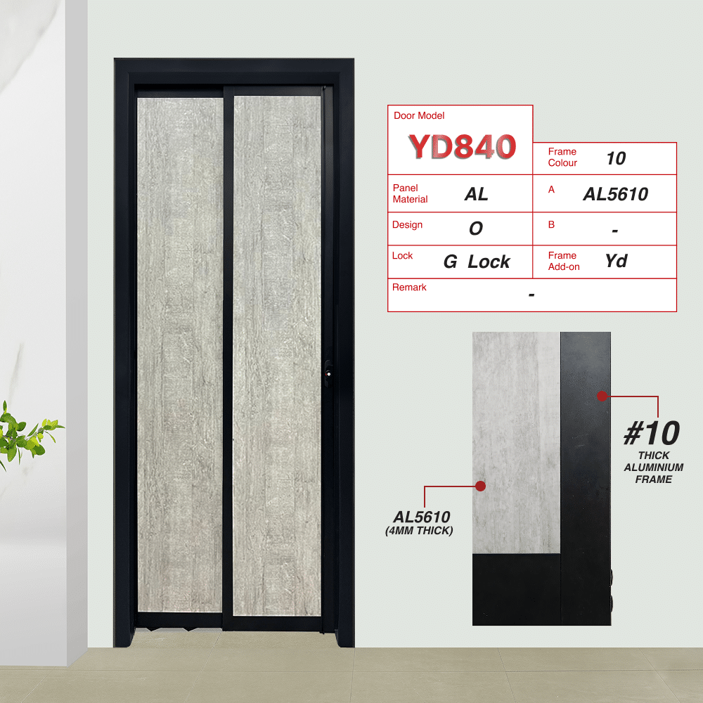 Black Slide and Swing 4.0: YD840 Slide and Swing Door Design O with City Chic (AL5610)