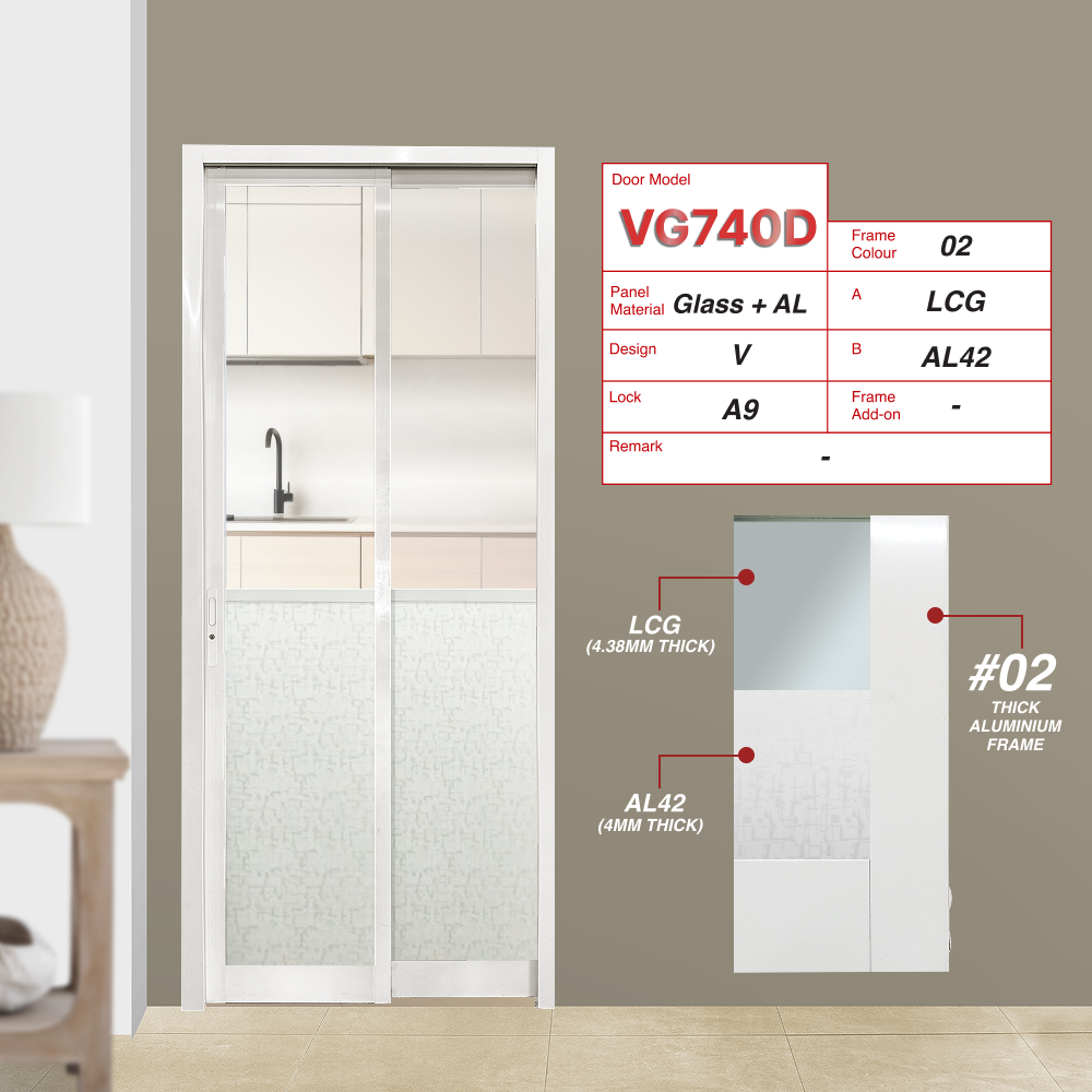 Beige Grey PD B Synchronised Double Swing Door featuring 2 metal like textured panel with arch design