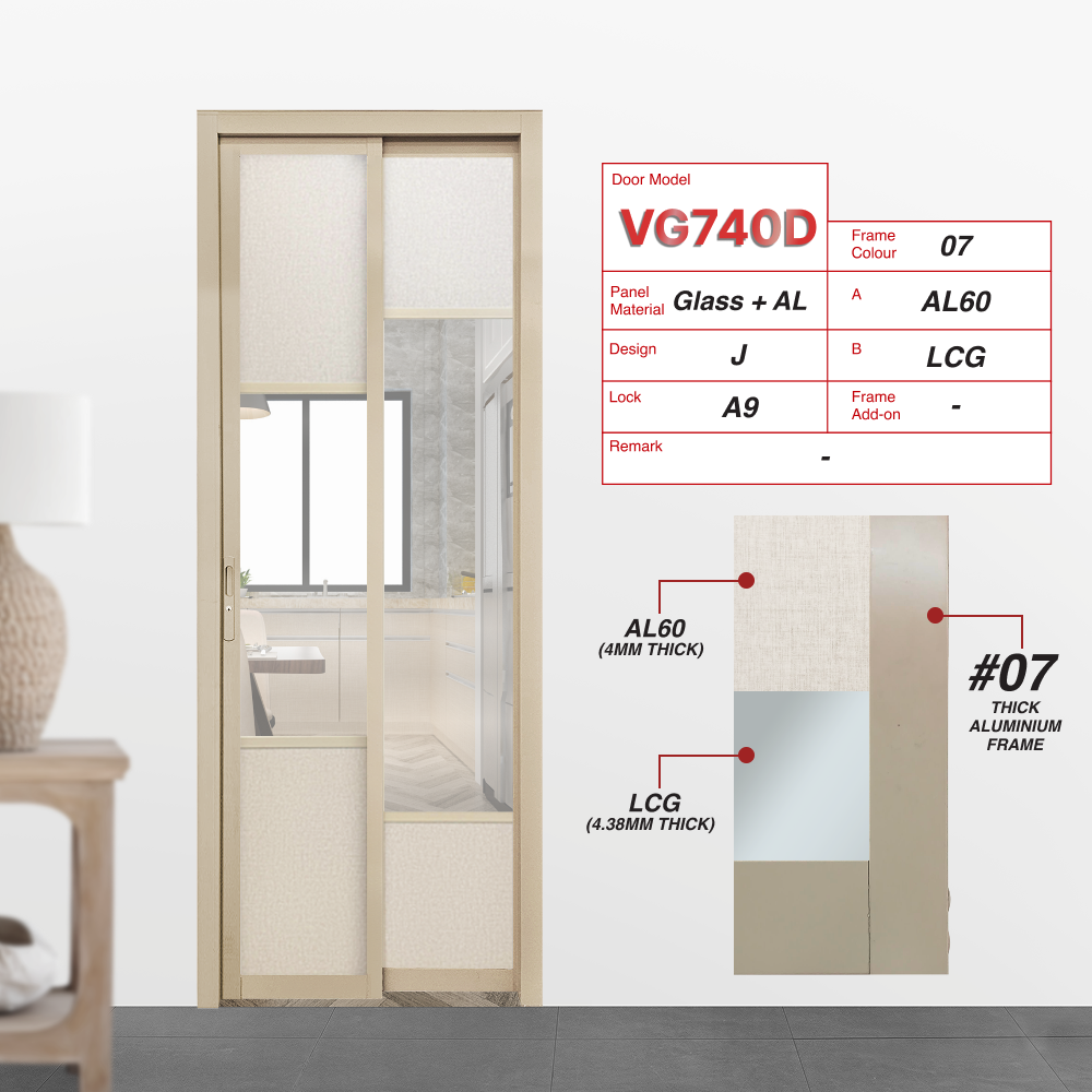 Beige Grey PD B Synchronised Double Swing Door featuring 2 metal like textured panel with arch design