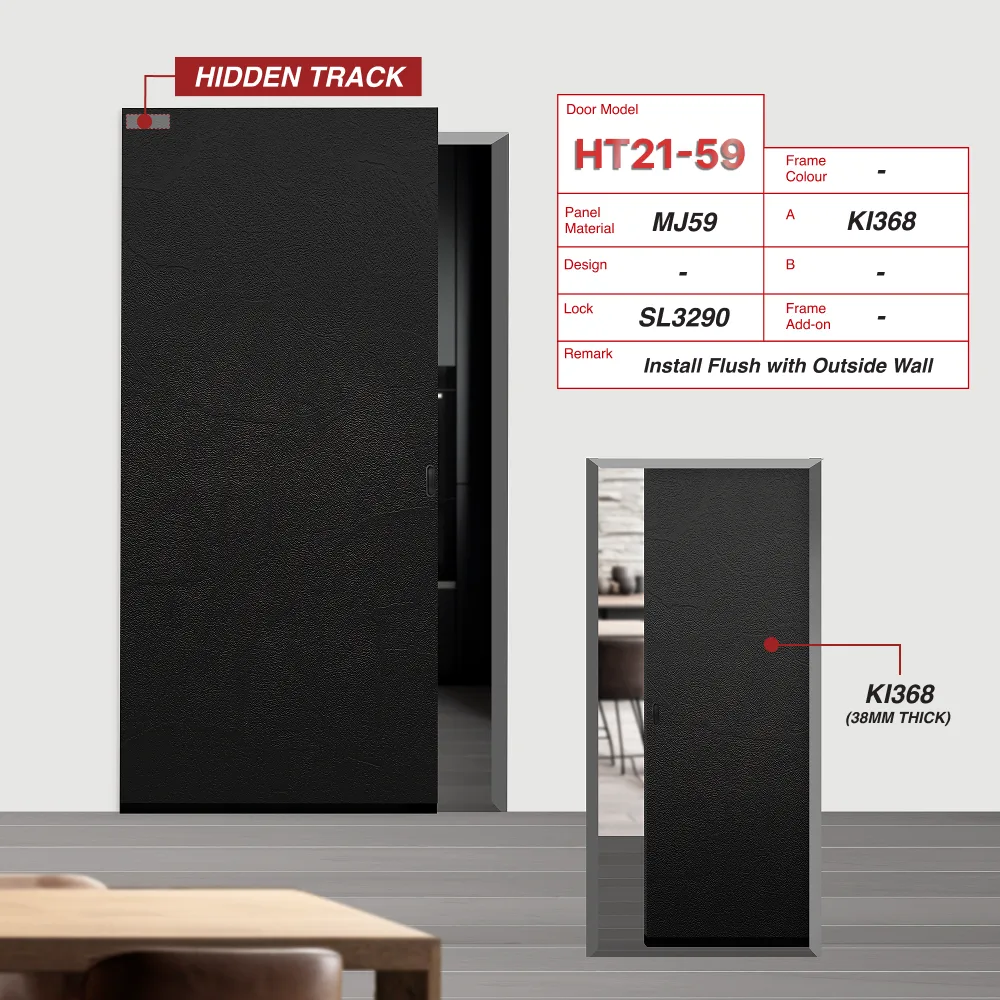 Hidden Track Sliding Door HT21-59 with Black Cement (KI368)