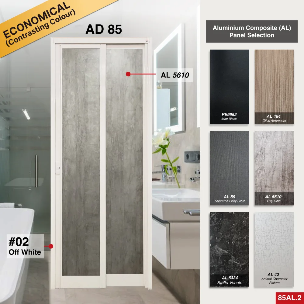 Off White Slide and Swing 3.0: AD85 Slide and Swing Door Design O with Off White (AL492)