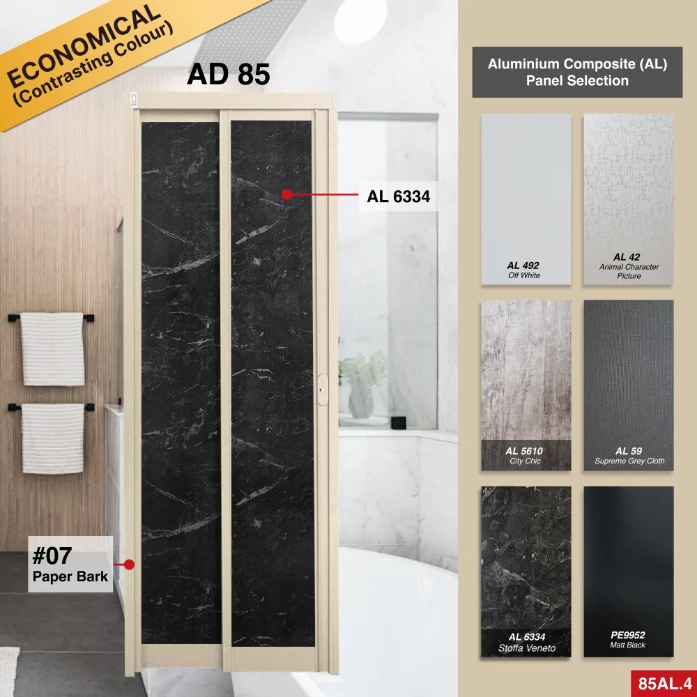 Off White Slide and Swing 3.0: AD85 Slide and Swing Door Design O with Volakos White [Glossy] (AL52)