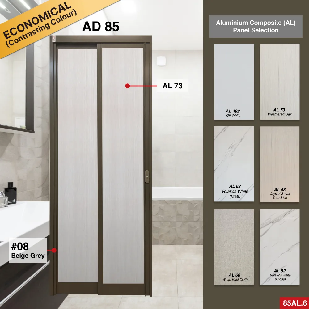 Off White Slide and Swing 3.0: AD85 Slide and Swing Door Design O with Off White (AL492)