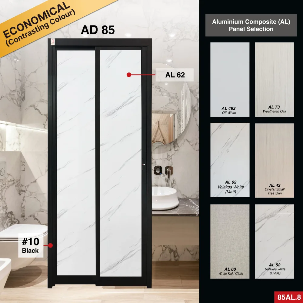 Off White Slide and Swing 3.0: AD85 Slide and Swing Door Design O with Volakos White [Glossy] (AL52)