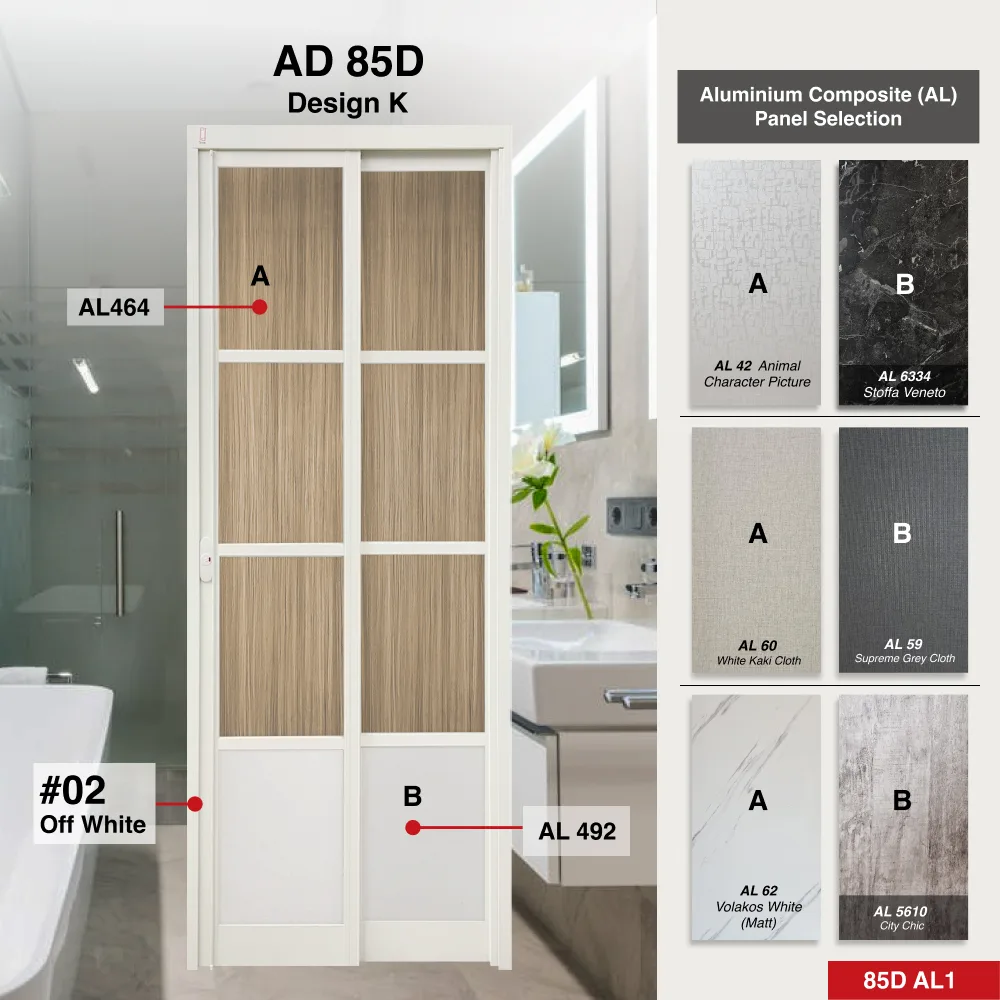 Off White Slide and Swing 3.0: AD85 Slide and Swing Door Design O with Animal Character Picture (AL42)