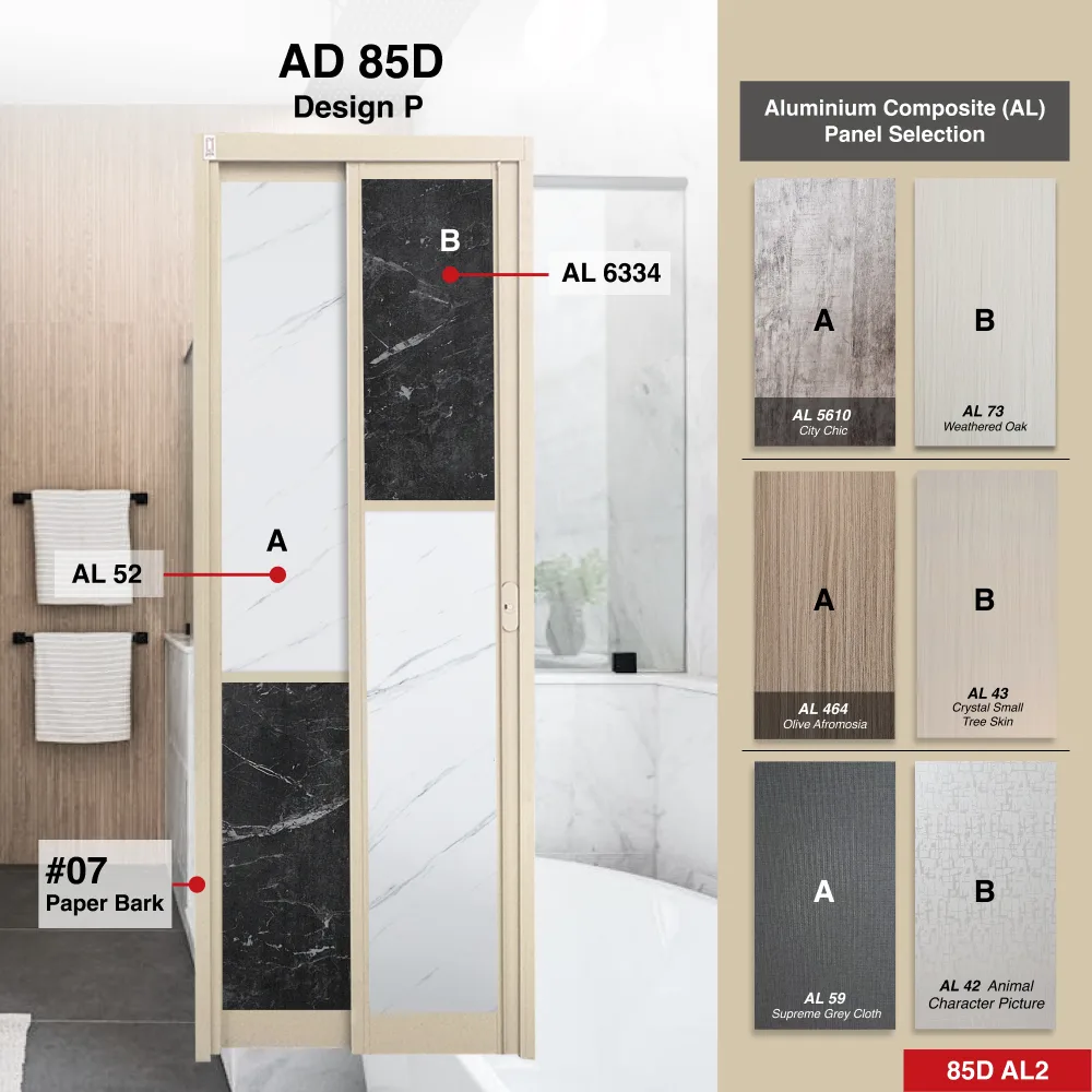 Off White Slide and Swing 3.0: AD85 Slide and Swing Door Design O with Animal Character Picture (AL42)