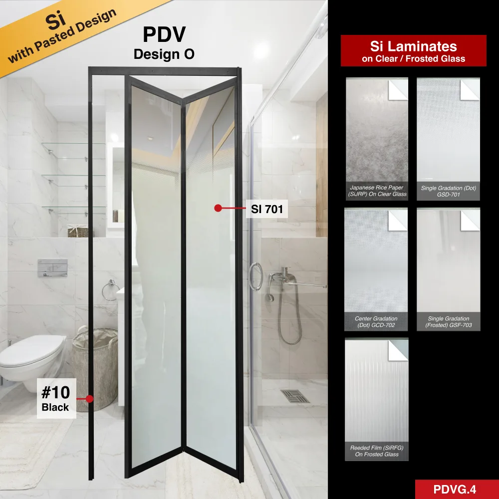 Black 2 Panel Aluminium Folding Door (Bifold System) with Recommended Film Selection
