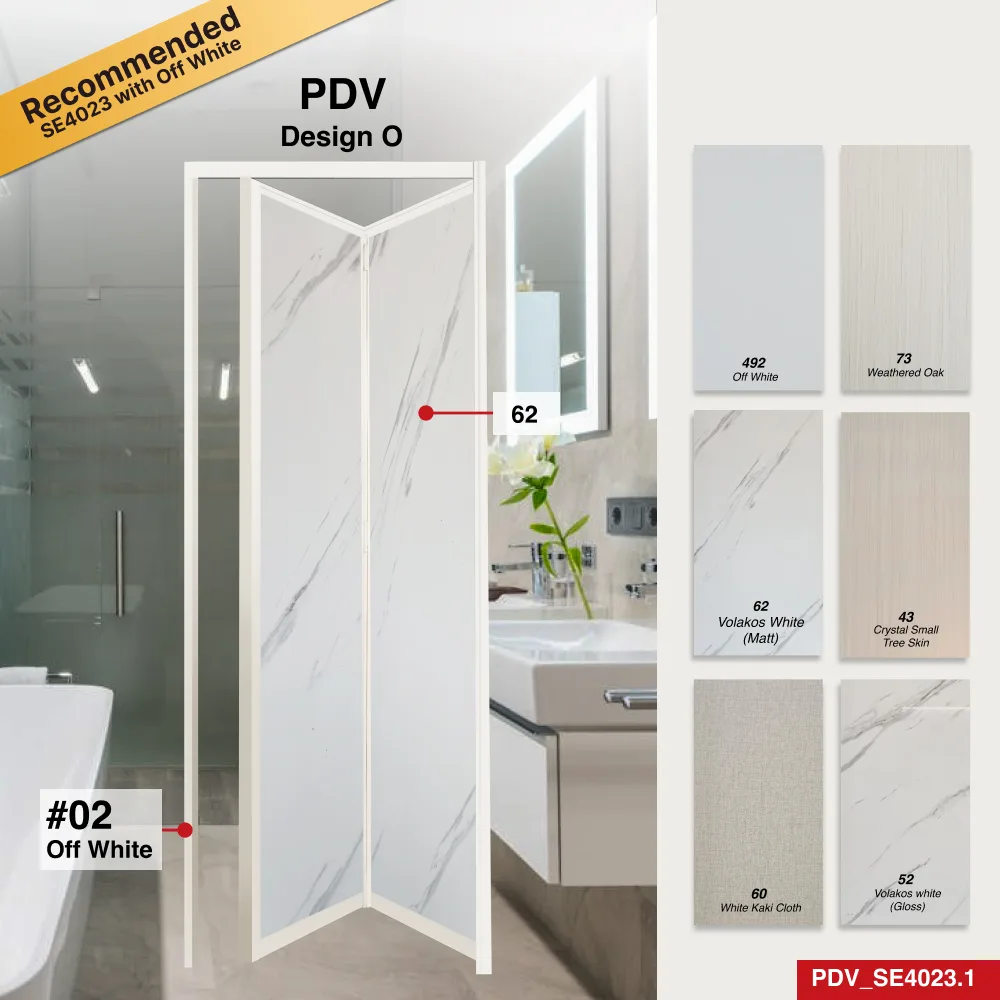 Off White 2 Panel Aluminium Folding Door (Bifold System) with Recommended Aluminium Panels Colour Selection