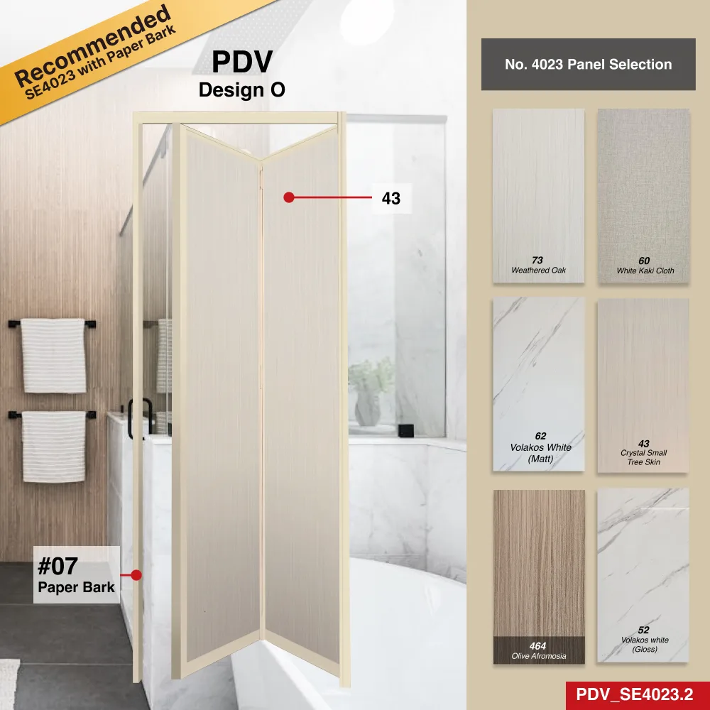 Paper Bark 2 Panel Aluminium Folding Door (Bifold System) with Recommended Aluminium Panels Colour Selection
