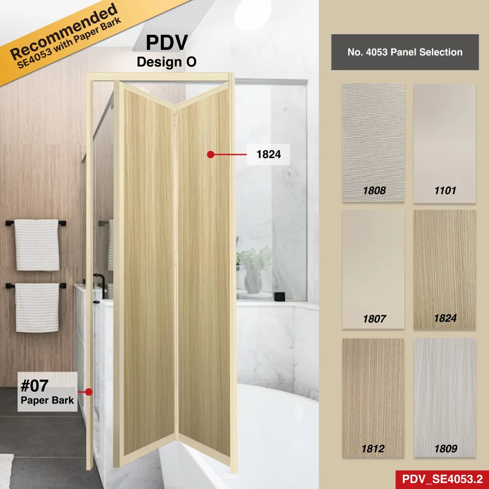 Paper Bark 2 Panel Aluminium Folding Door (Bifold System) with Recommended Aluminium Honeycomb Panels Colour Selection