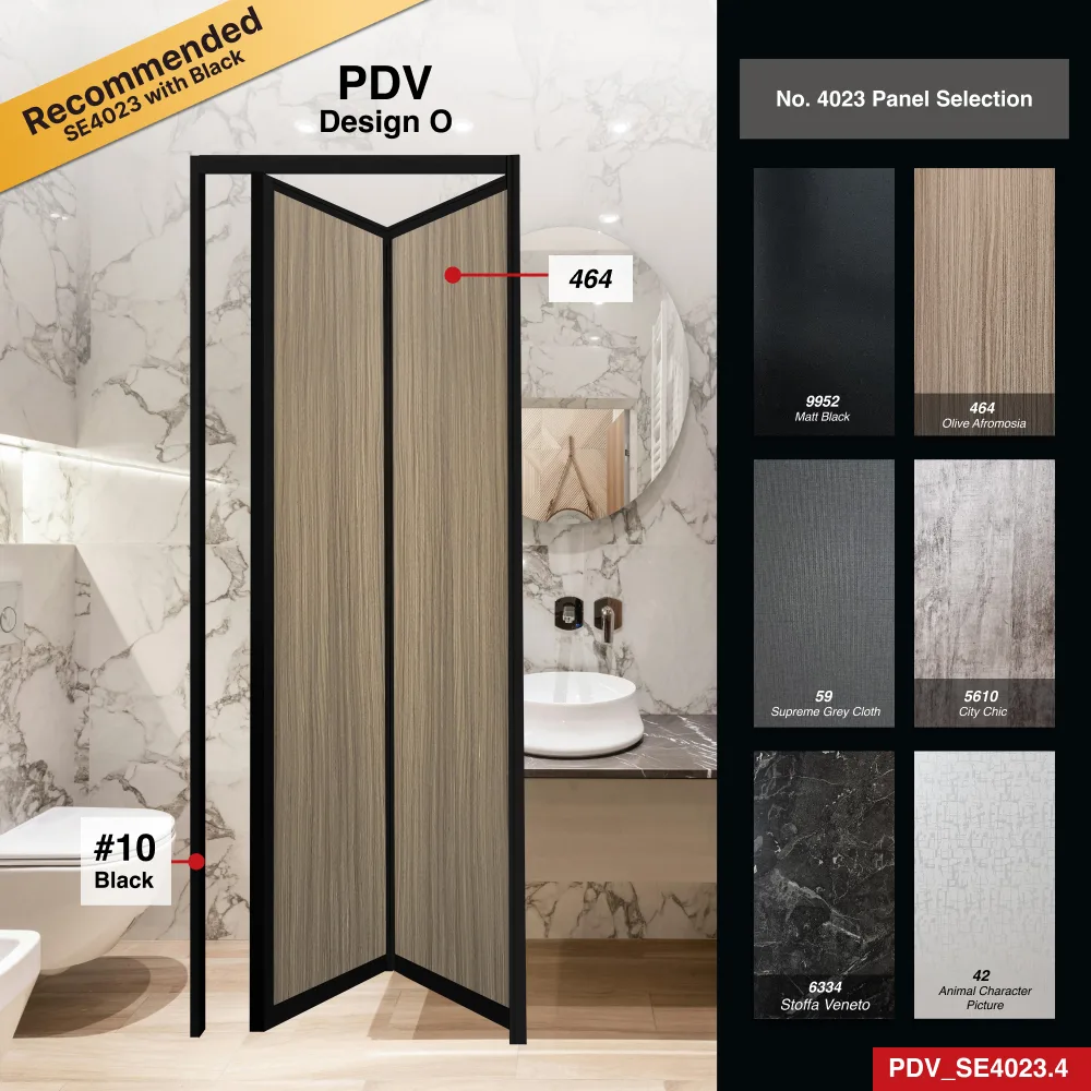 Black 2 Panel Aluminium Folding Door (Bifold System) with Recommended Aluminium Panels Colour Selection