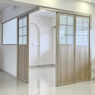 Off White Slide and Swing 3.0: AD85 Slide and Swing Door Design O with Animal Character Picture (AL42)