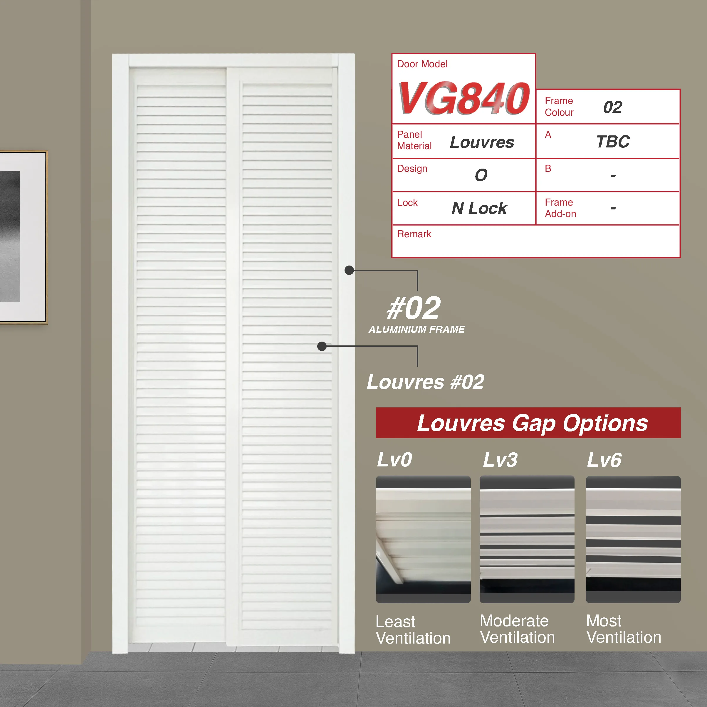 AD85 Off White Slide & Swing Door Made with 6mm Louvres