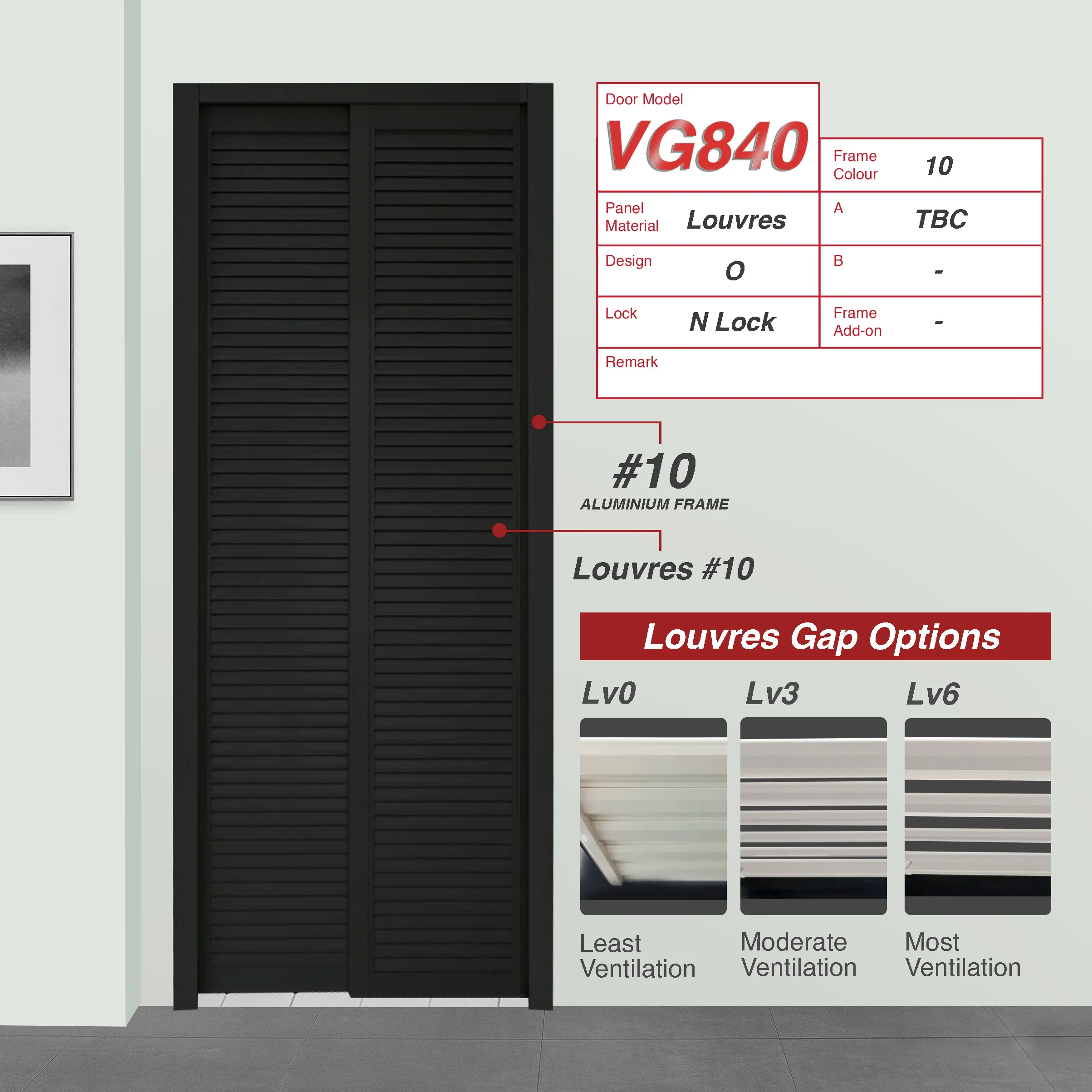 AD85 Black Slide & Swing Door Made with 6mm Louvres