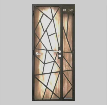 Main Gate Model No: JC017 with mild steel material and long horizontal slanted bar design