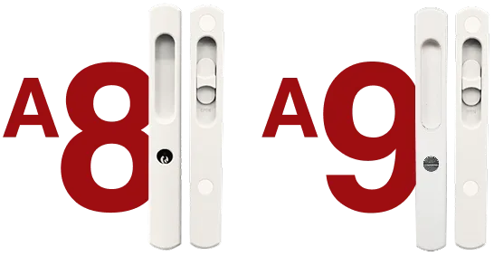 A8 Key turn and A9 coin turn lock front and back visual