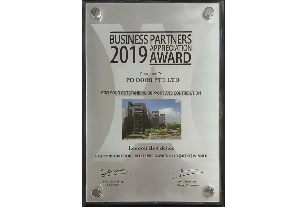 Leedon Residence - Business Partners Appreciation Award (2019) - PD Door Award