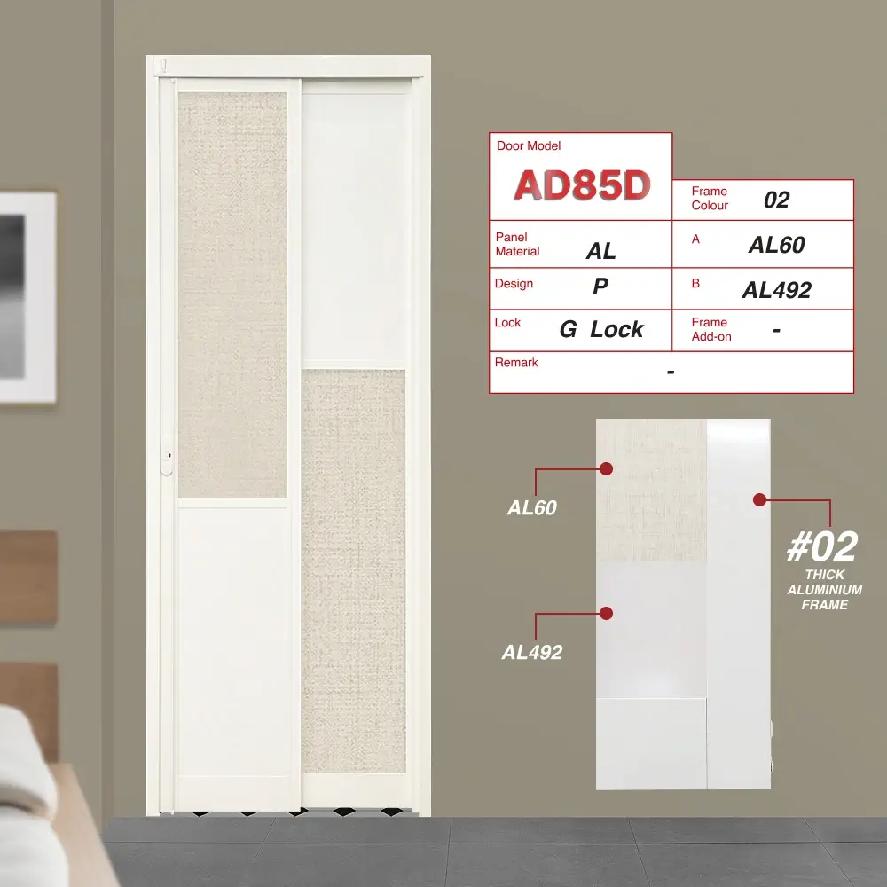 Off White Slide and Swing 3.0: AD85 Slide and Swing Door Design P with White Kaki Cloth (AL60) and Off White (AL492)