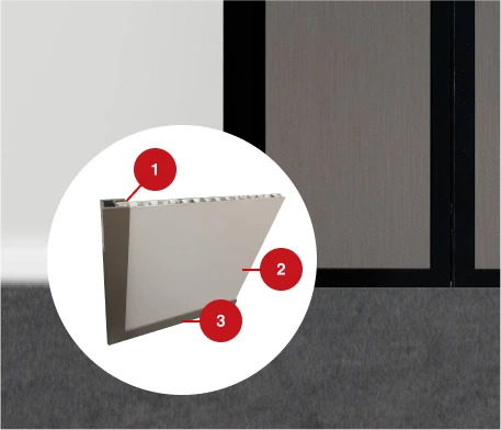 Paper Bark SQ65 Slim Frame Hinge Slide & Swing Door featuring 2 smooth greyish beige panel